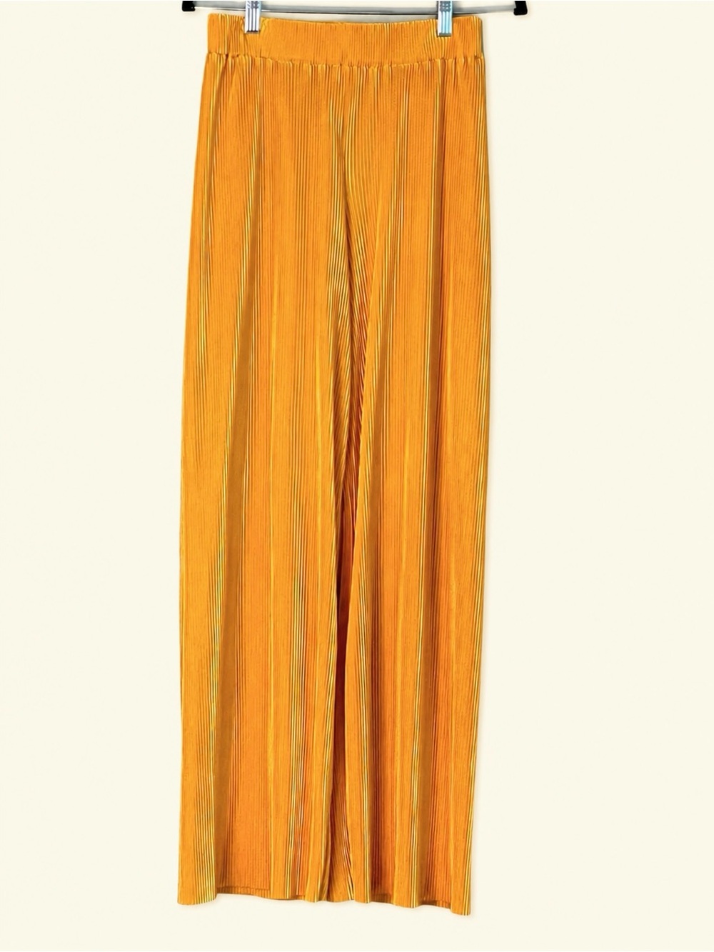 INTEMPO Permanent Pleated Palazzo Pants | Marigold | Small | New Without Tags